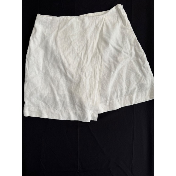 a new day Pants - A New Day White Linen Blend Wrap Skort Women's Size 4 Summer Mini NWT
